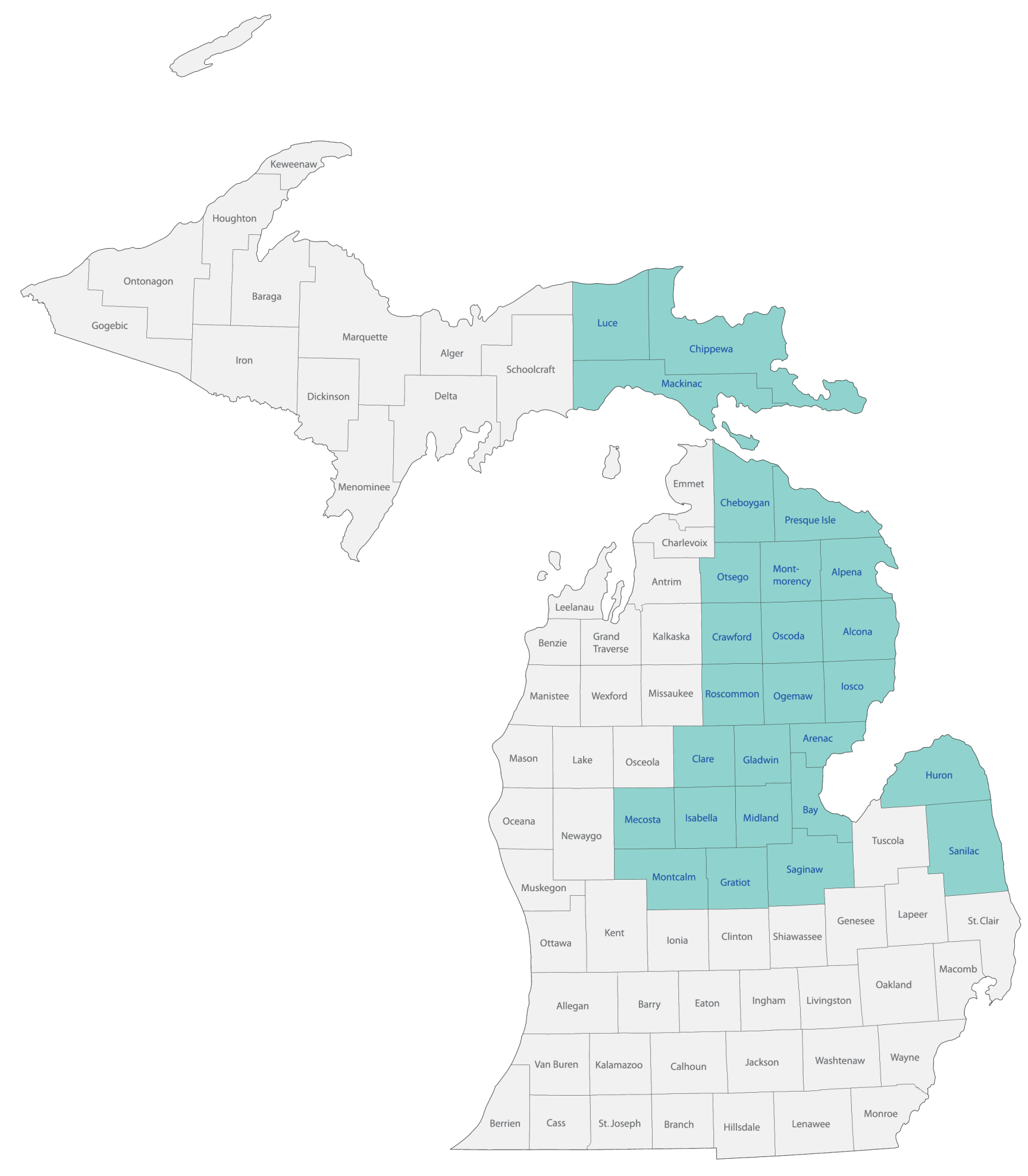 Areas Served - Physician Associates of Michigan